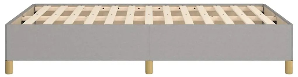 Estrutura de cama sem colchão cinza claro tecido