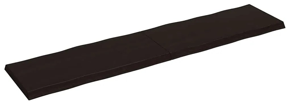 Tampo de mesa com bordas vivas maciço tratado castanho-escuro