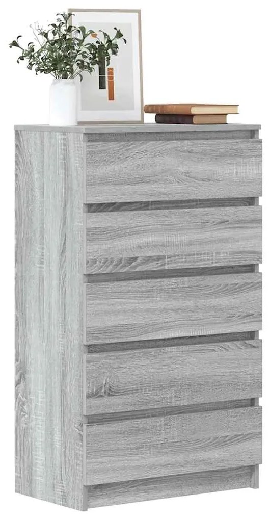 Armário de gavetas 60x36x103 cm deriv. madeira cinzento sonoma