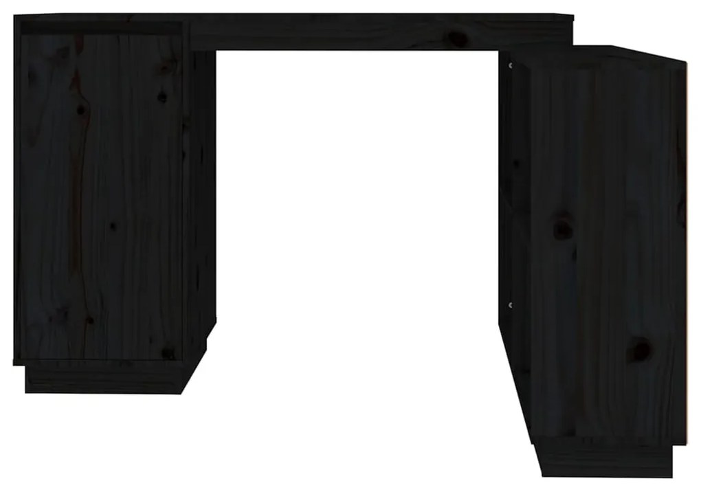 Secretária 110x50x75 cm madeira de pinho maciça preto