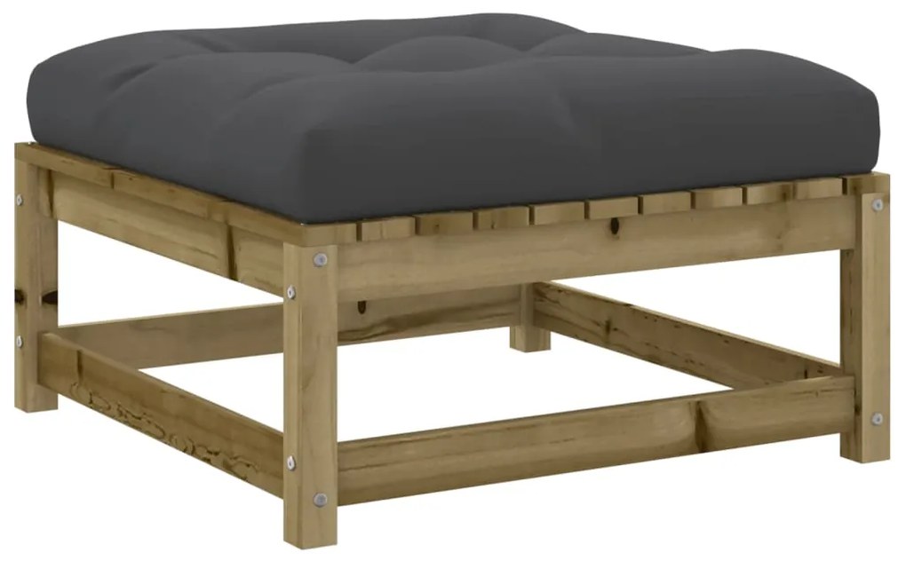 6 pcs conjunto sofás de jardim c/ almofadões pinho impregnado