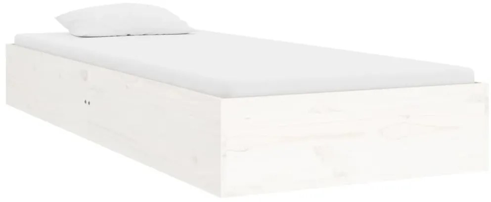 Estrutura cama pequena solteiro 75x190 cm madeira maciça branco