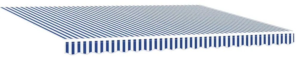 Toldo Retrátil Manual Azul e Branco 450x300 cm