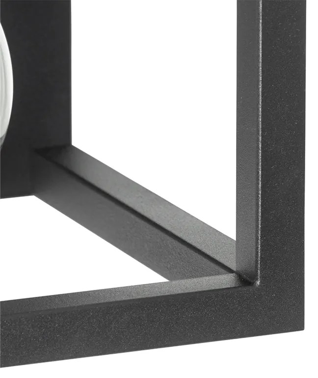 Candeeiro de parede industrial preto com prateleira 2 luzes - Cage Rack Industrial