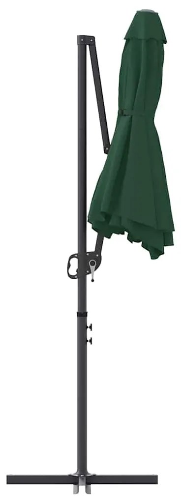 Guarda-sol cantilever de jardim Verde 372 x 198 x 253 cm