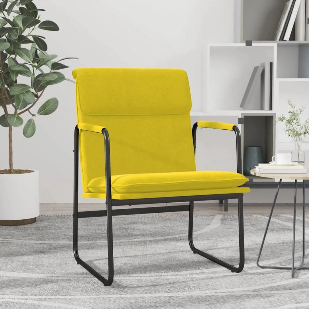 Cadeira lounge 55x64x80 cm tecido amarelo-claro