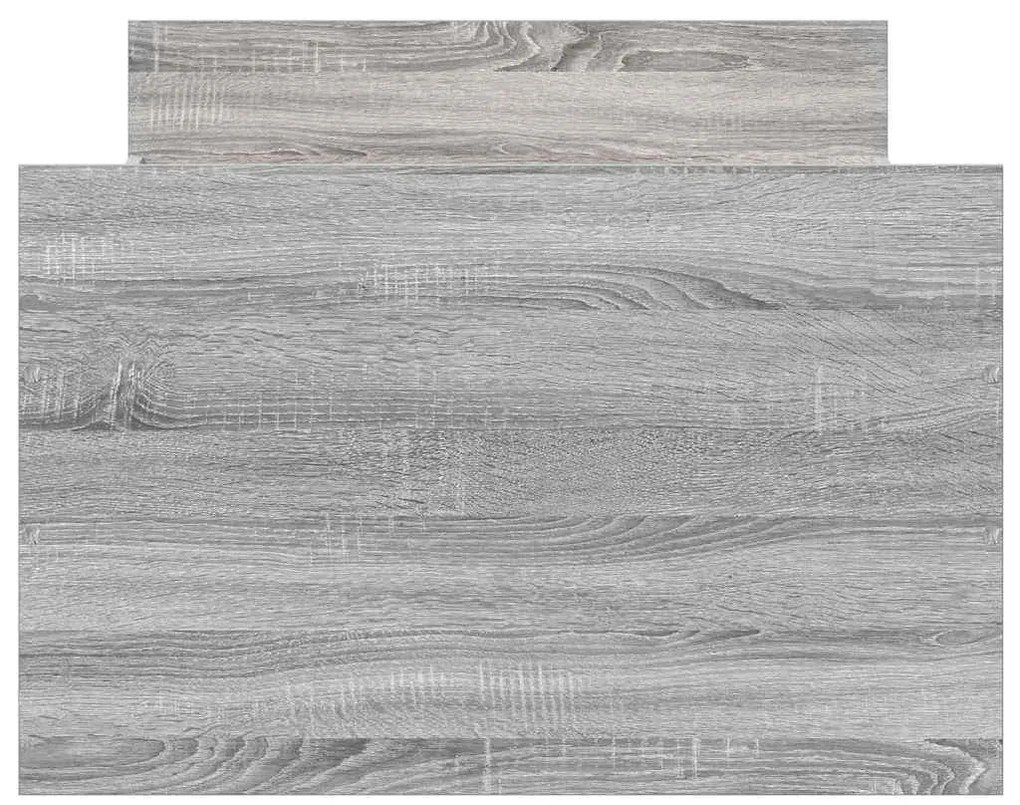 Estrutura de cama c/ painéis de cabeceira e pés cinzento sonoma