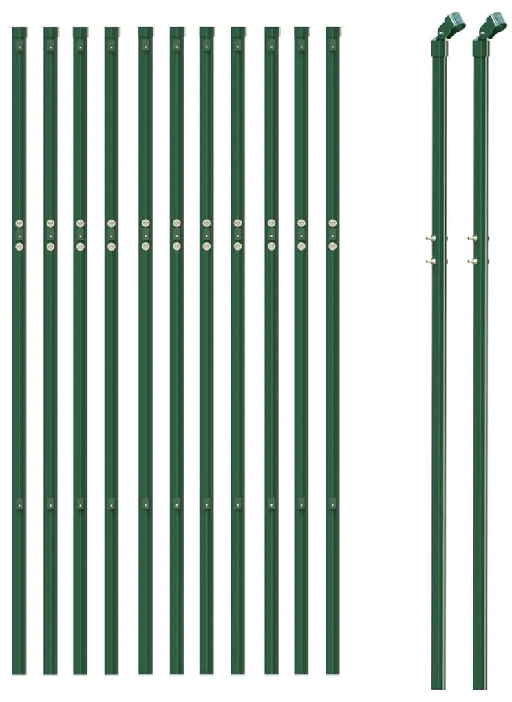 Cerca de malha de arame 1x25 m aço galvanizado verde