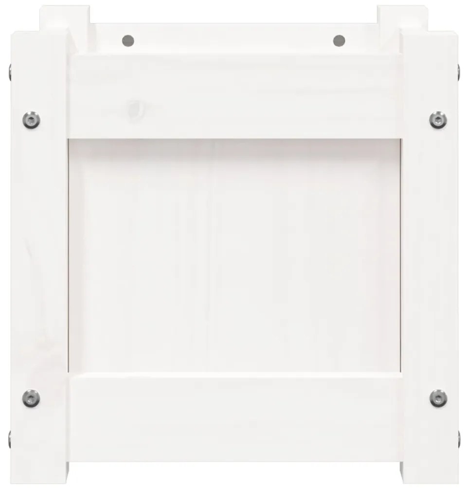 Vasos/floreiras de jardim 2 pcs madeira de pinho maciça branco