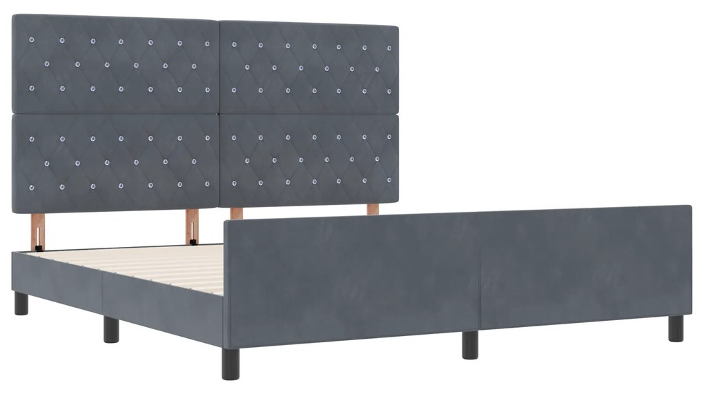 Cama vidaXL Cinza Escuro 180x200 cm Veludo