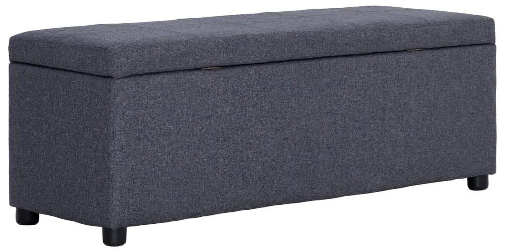 Banco c/ compartim. arrumação 116 cm poliéster cinzento-escuro