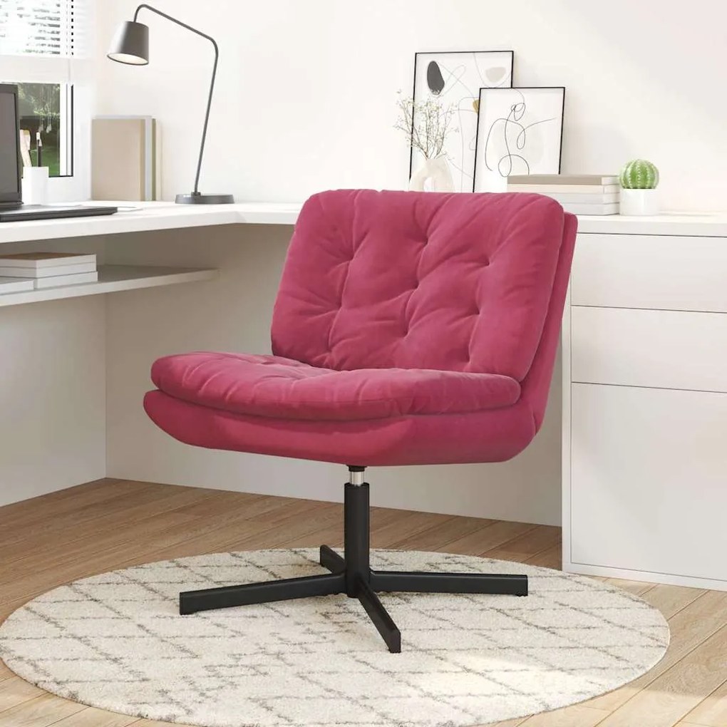 vidaXL Cadeira Relaxante Giratória vermelho tinto 63 x 75 x 76 cm
