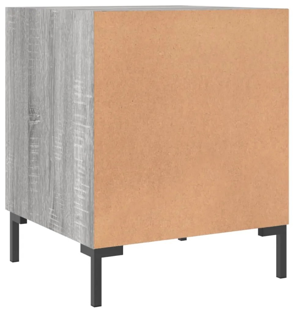 Mesa cabeceira 2pcs 40x40x50 cm madeira processada cinza sonoma