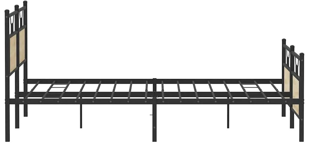 Estrutura de cama sem colchão 180x200cm metal carvalho sonoma
