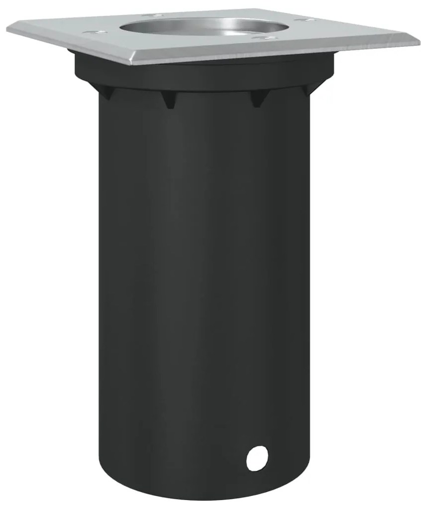 Candeeiro de solo para exterior quadrado alumínio fundido preto