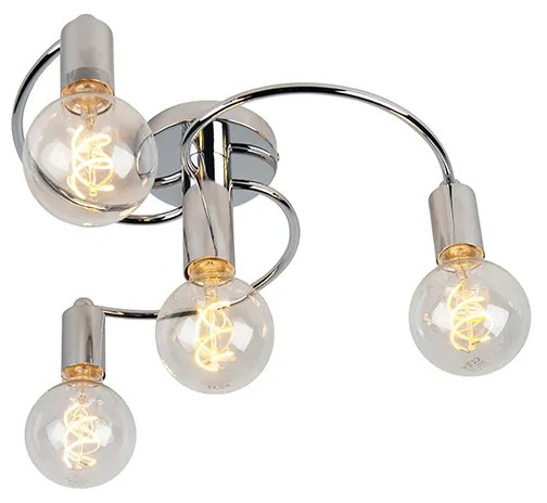 Candeeiro de teto Art Deco cromado 4 luzes - Facil