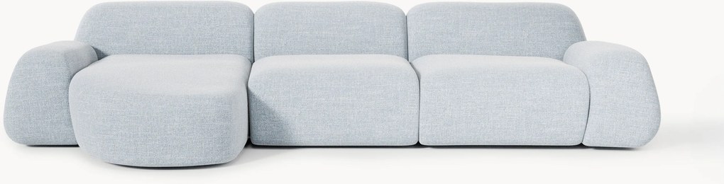 Sofá de canto modular em bouclé Wolke (4 lugares)