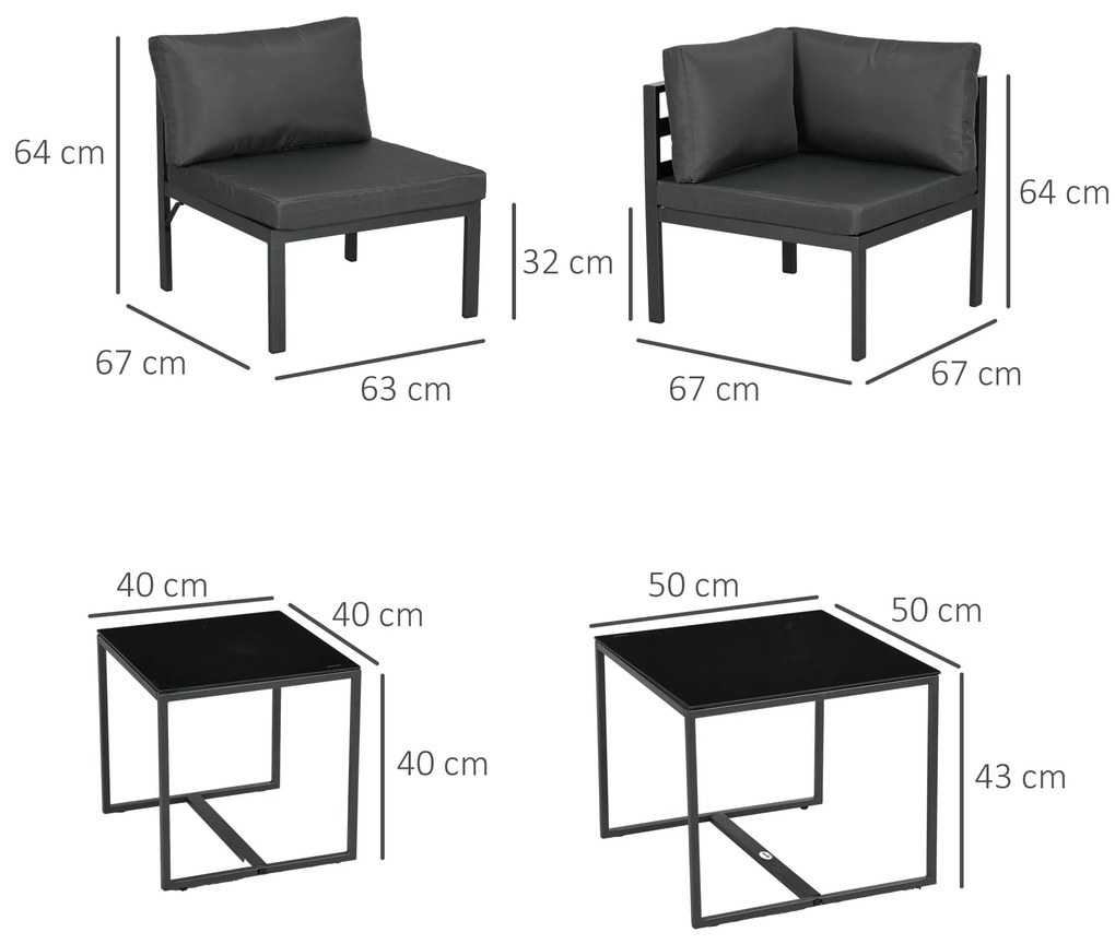 Conjunto de Móveis de Jardim 7 Peças Conjunto de Móveis de Terraço Inc