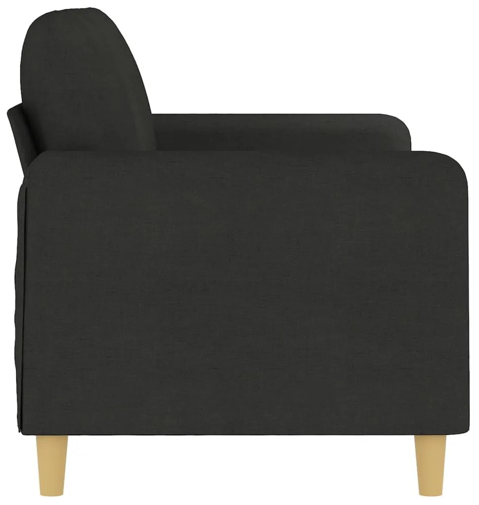 Sofá de 2 lugares tecido 140 cm preto
