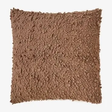Almofada Quadrada 45x45 Cm Em Tecido Bouclé Zanero Castanho Praliné - Sklum