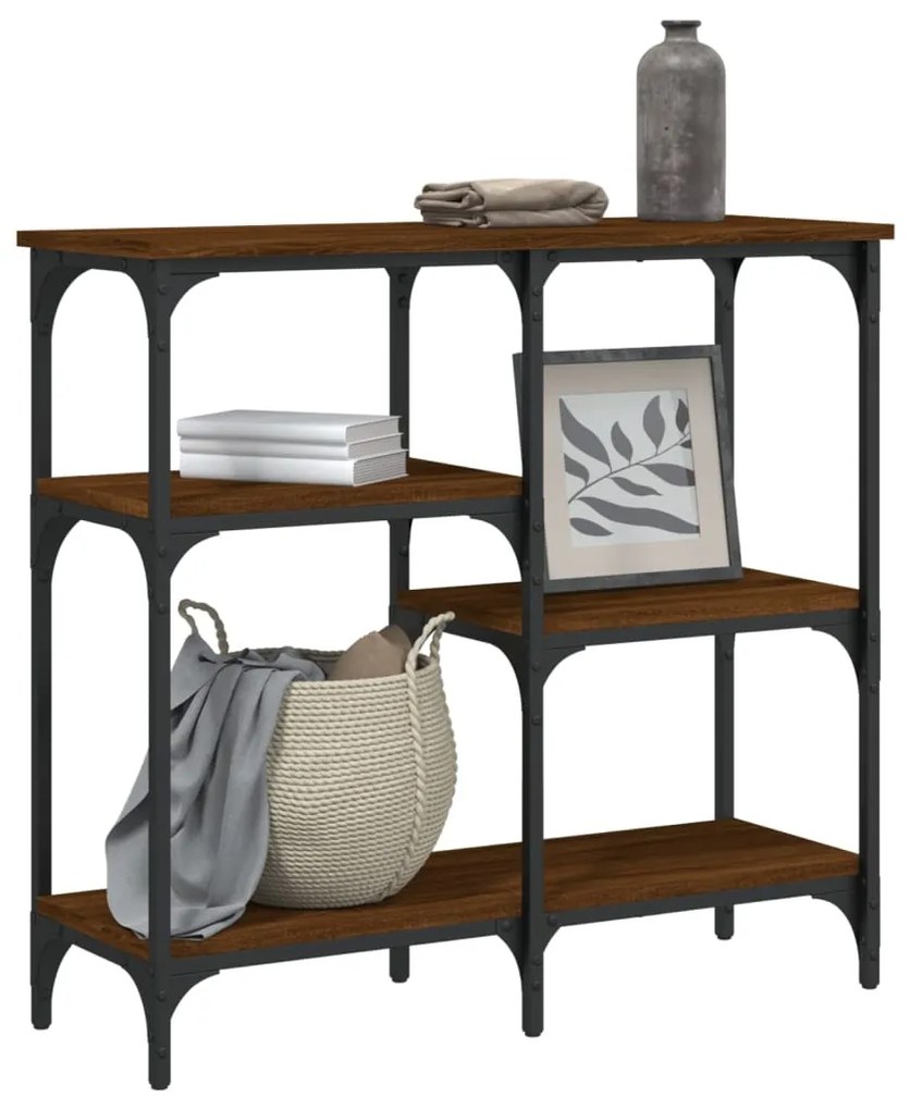 Mesa consola 80x29x75 cm derivados madeira carvalho castanho