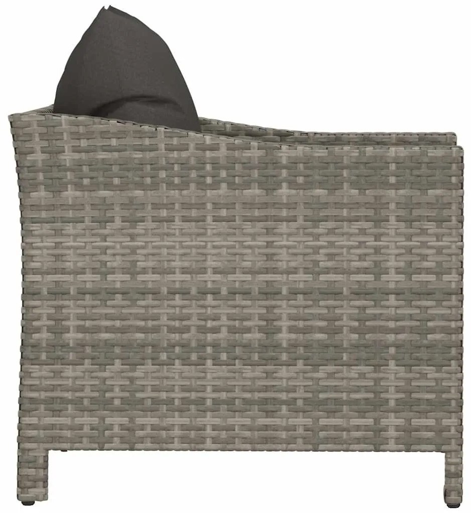 Poltrona de jardim com almofadão vime PE cinzento