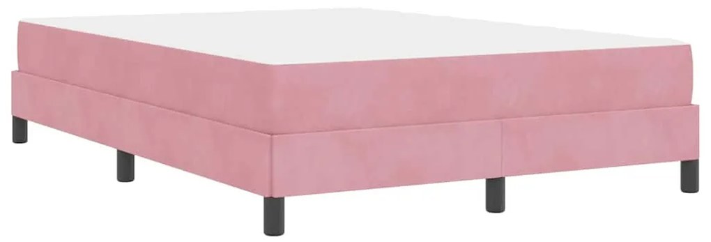 Cama box spring com colchão Rosa 160 x 200 cm Veludo