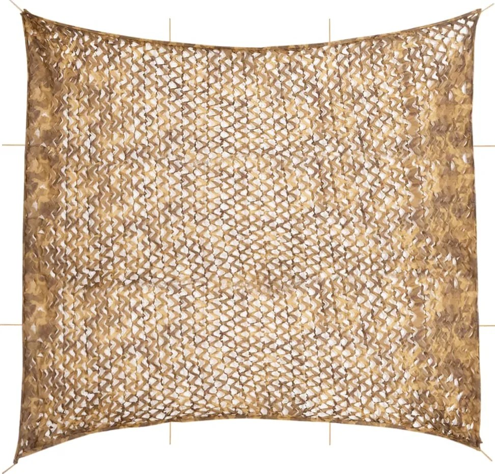 vidaXL Rede de camuflagem com saco de arrumação 614x581 cm areia