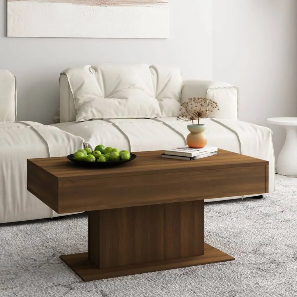 Mesa centro 96x50x45 cm derivados de madeira carvalho castanho