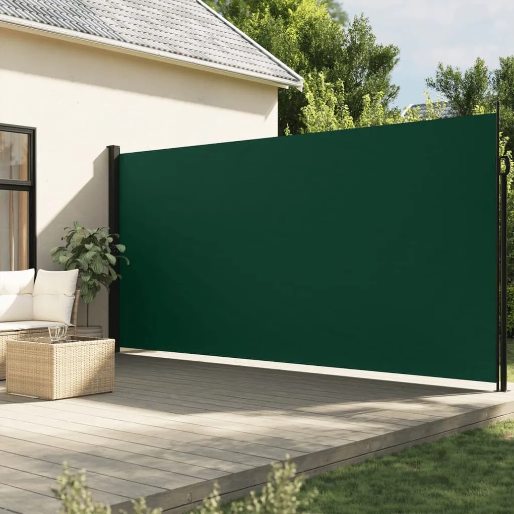 Toldo lateral retrátil 220x600 cm verde-escuro