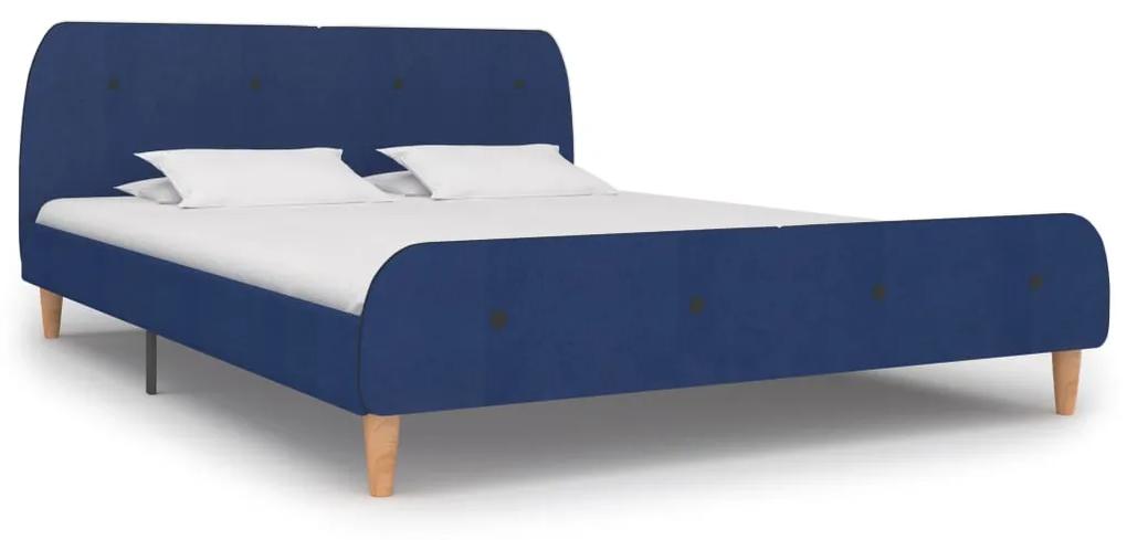 280929 vidaXL Estrutura de cama 160x200 cm tecido azul