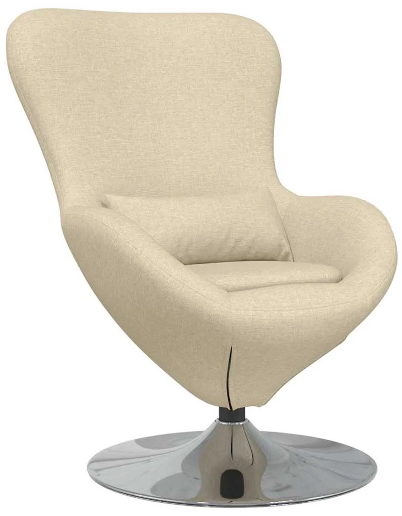 Poltrona de Ovo vidaXL em Tecido Creme