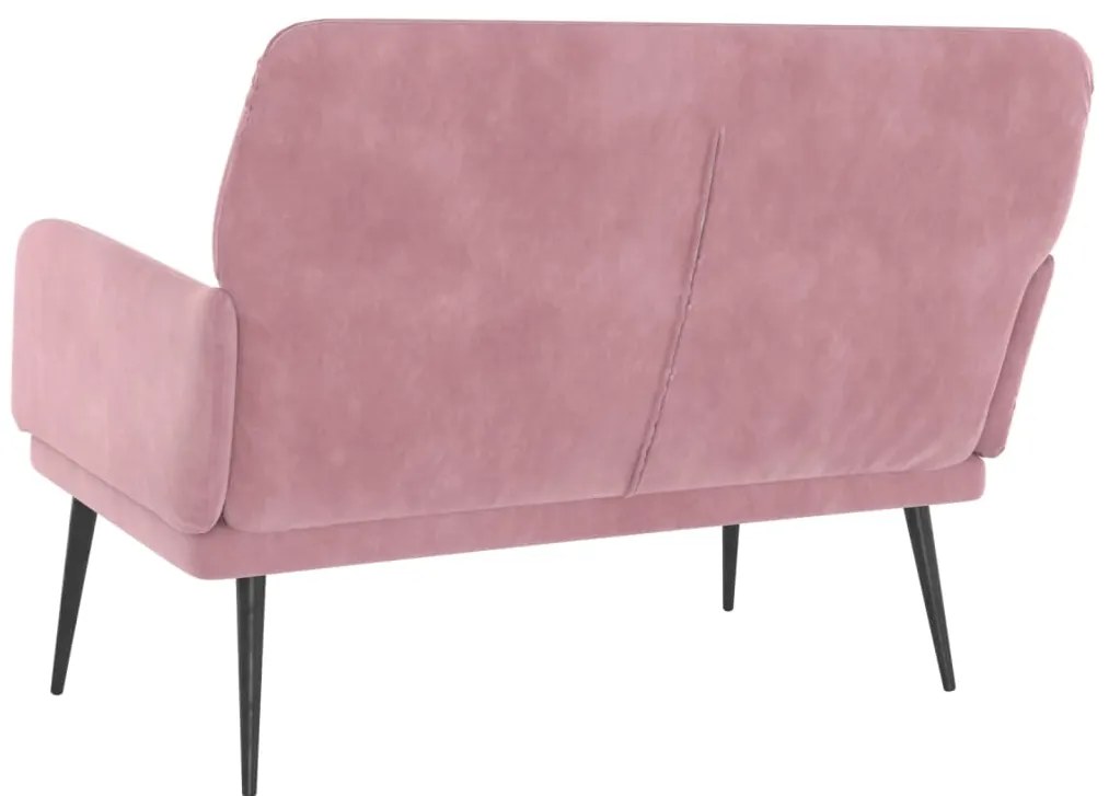 Banco 108x79x79 cm veludo rosa