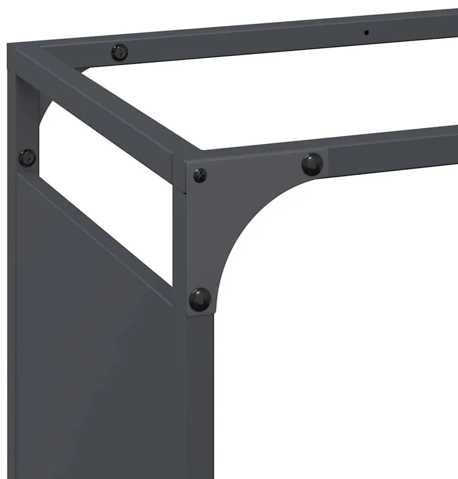 Suporte para lenha 90x28x65 cm aço laminado a frio antracite