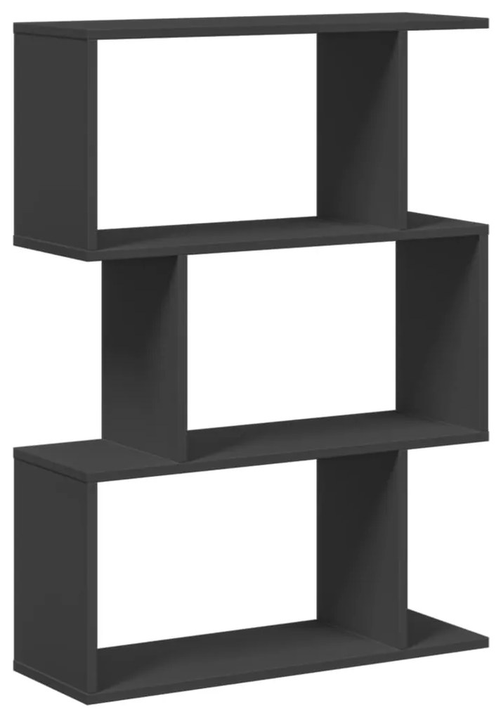 Estante divisória 3 níveis 70x24x97 cm derivados madeira preto