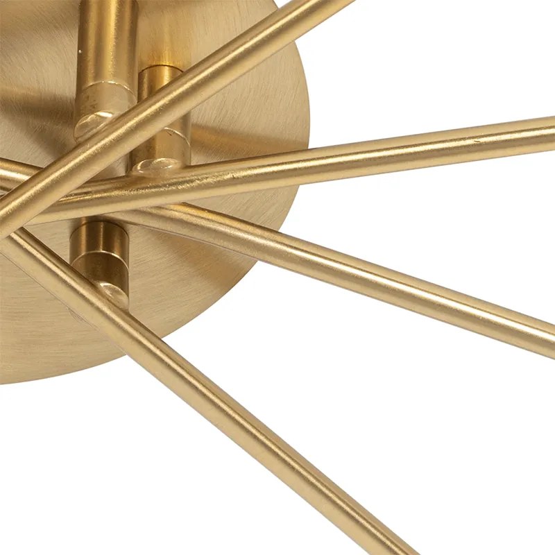 Candeeiro de teto moderno dourado 8 luzes vidro fumê - ATHENS Moderno,Art Deco