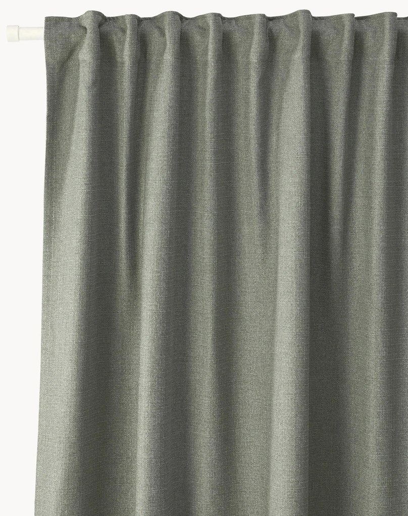 Cortinas opacas com multi-banda Jensen, conjunto de 2, L 130 cm