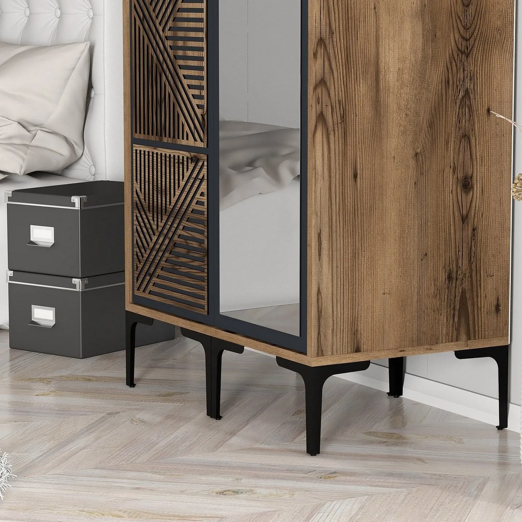 Guarda-roupa Kumsal PR – Nogueira/Antracite – 80x47,5x201,4 cm