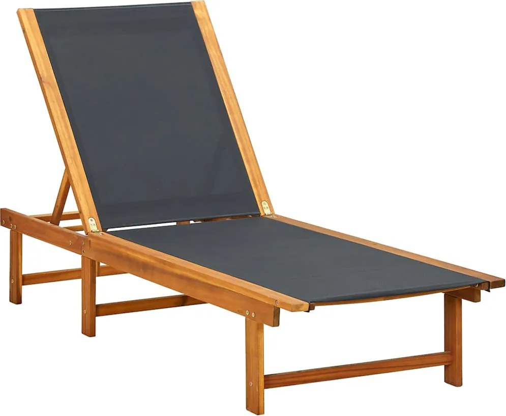 Espreguiçadeira madeira acácia maciça e textilene