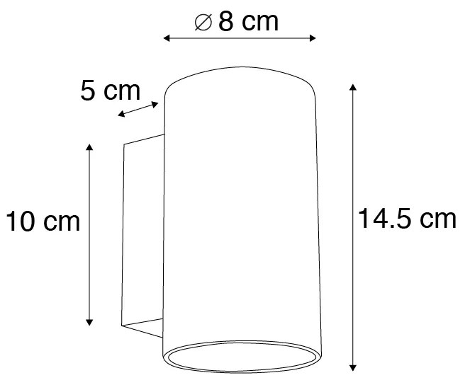 LED Candeeiro de parede design inteligente preto com 2 GU10 WiFi - Sandy Design,Moderno