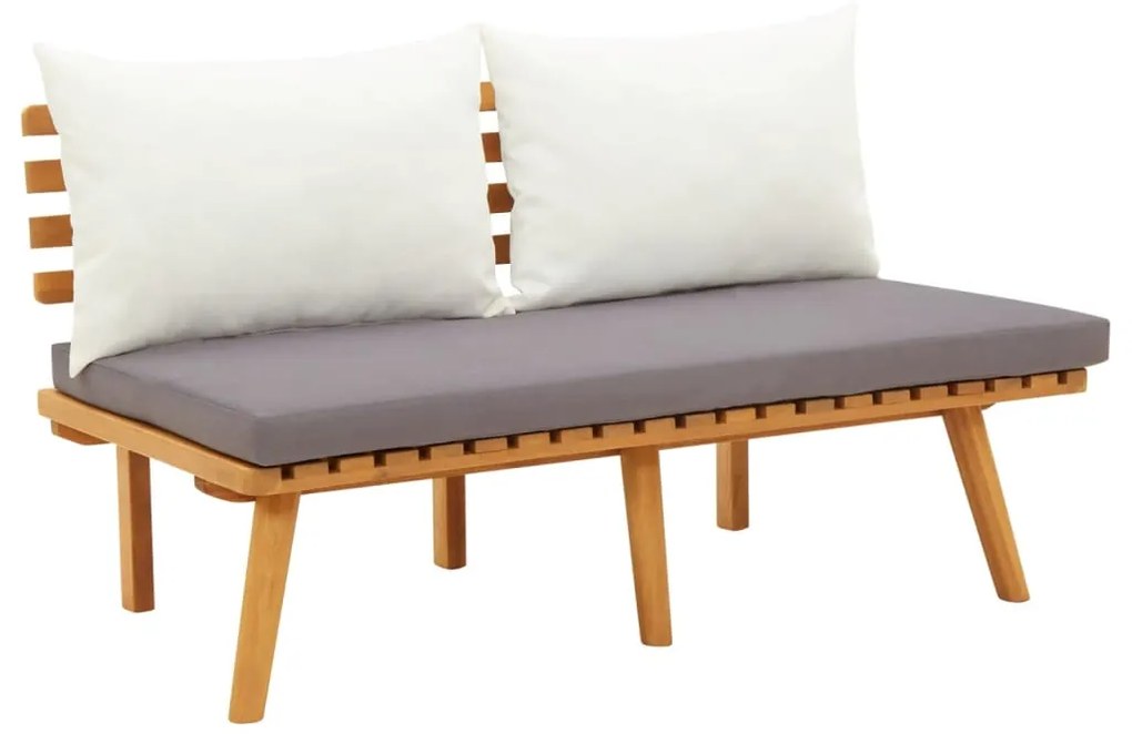 vidaXL Banco de jardim com almofadões 115 cm madeira acácia maciça