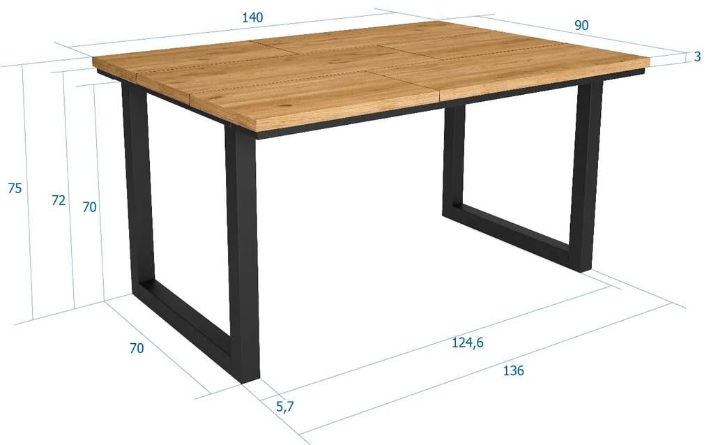 Mesa de sala de jantar | 6 pessoas | 140 | Robusto e estável graças à sua estrutura e pernas sólidas | Ideal para reuniões familiares | Oak | Estilo i