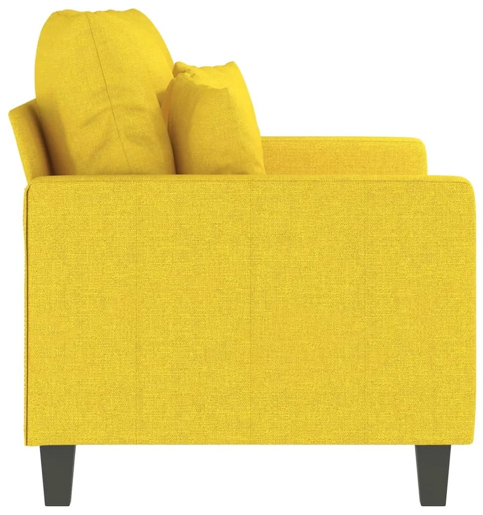 Sofá de 2 lugares 120 cm tecido amarelo-claro