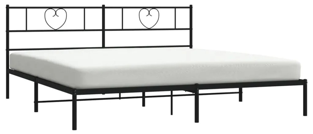 Estrutura de cama com cabeceira 193x203 cm metal preto