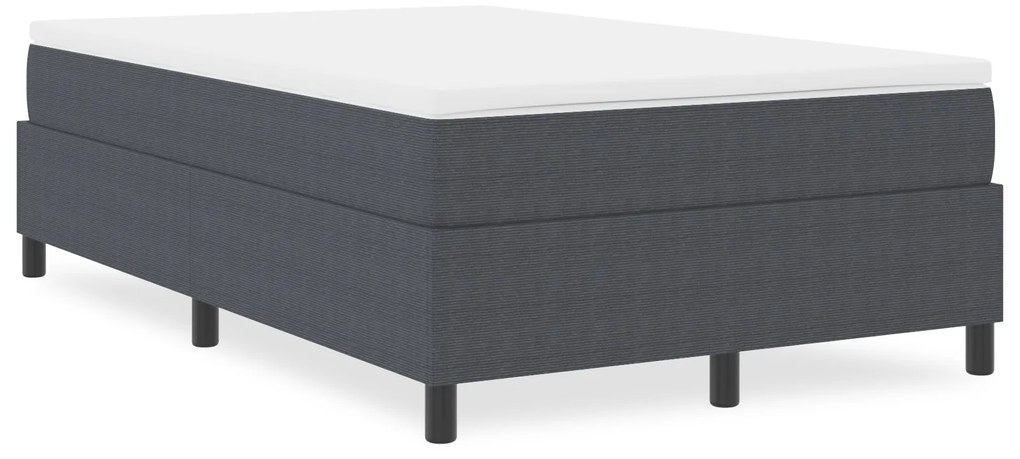 Cama Box Spring vidaXL Cinza Escuro 120x200 cm Tecido Cordinho