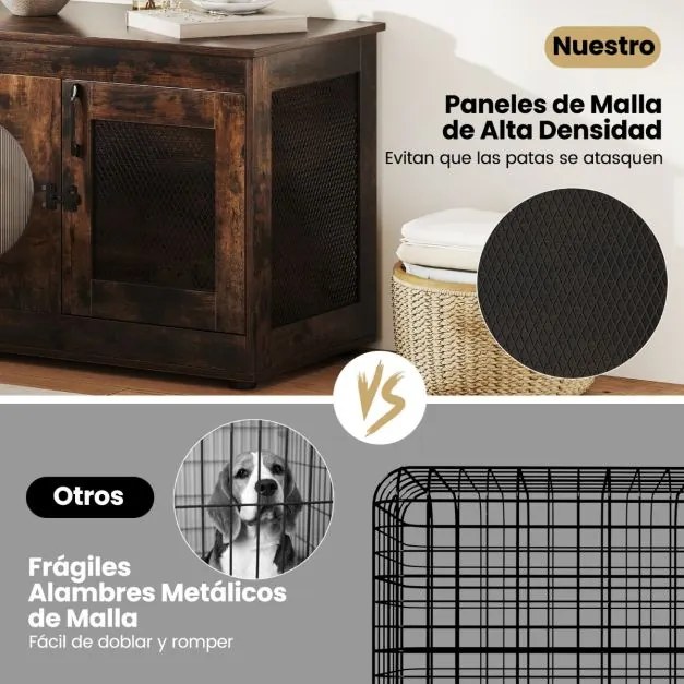 Móvel para caixa de areia para gatos ou jaula caes pequenos 82 x 47 x 60 cm com grades metálicas Porta transparente Café