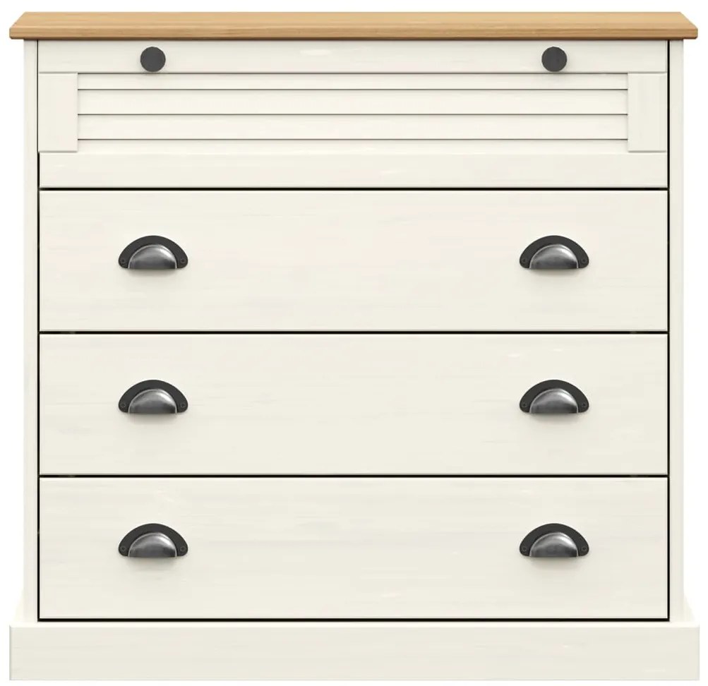 Armário com gavetas VIGO 80x40x76 cm pinho maciço branco
