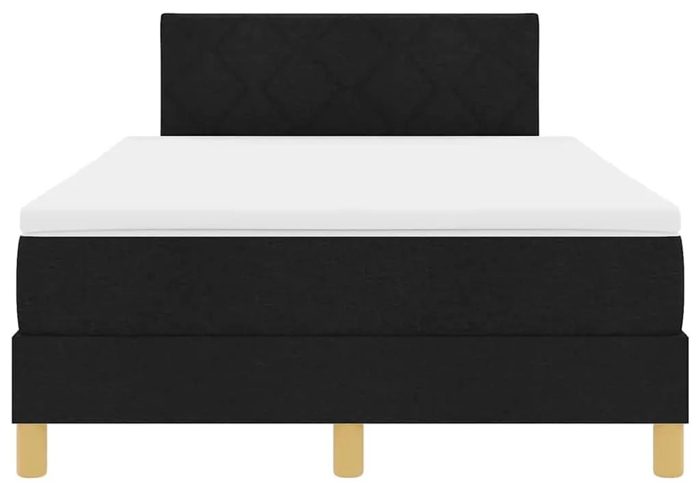 Cama Box com Colchão &amp; LED Preta 120x200 cm Tecido