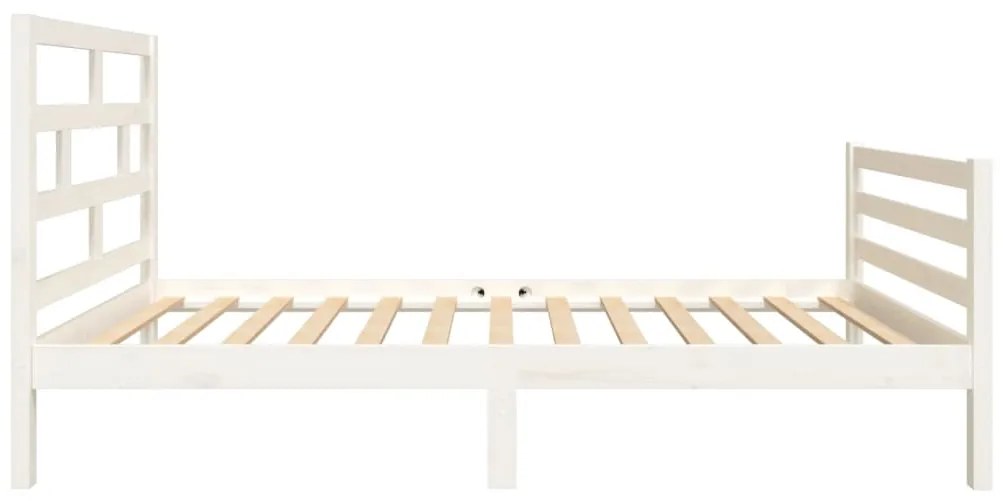 Estrutura de cama 90x200 cm madeira de pinho maciça branco