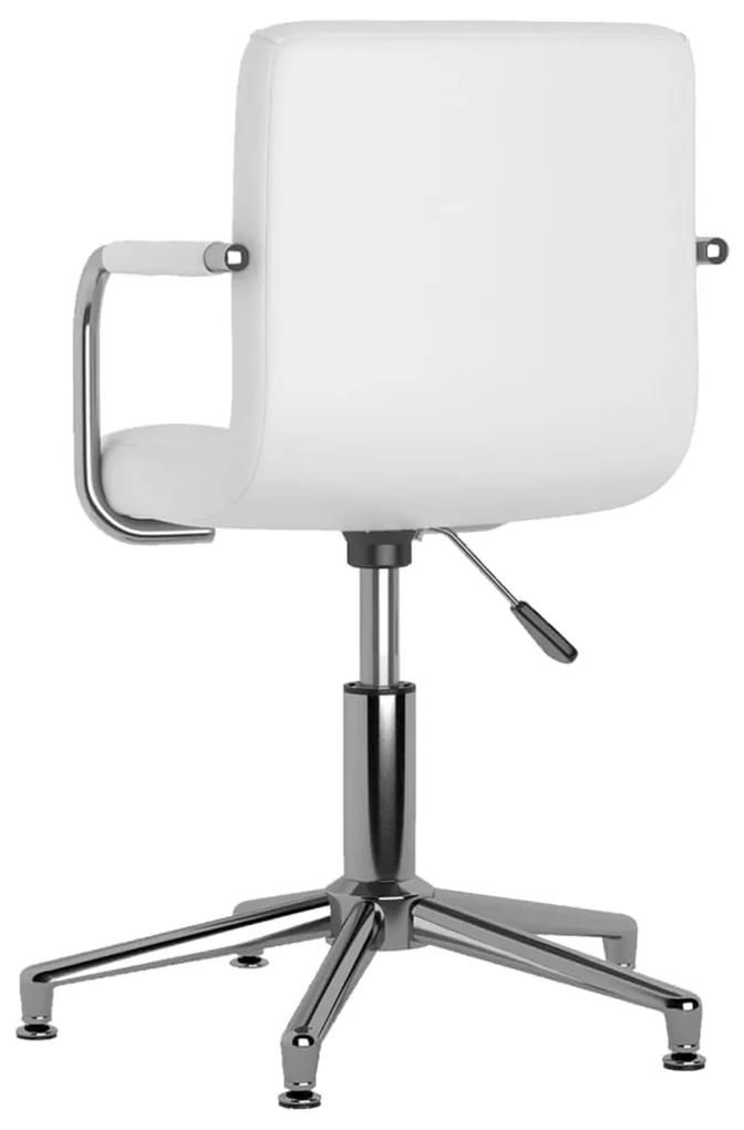 Cadeira de jantar giratória couro artificial branco
